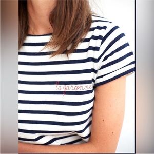 Sézane x Maison Labiche Le Garconne Striped Cotton T shirt M